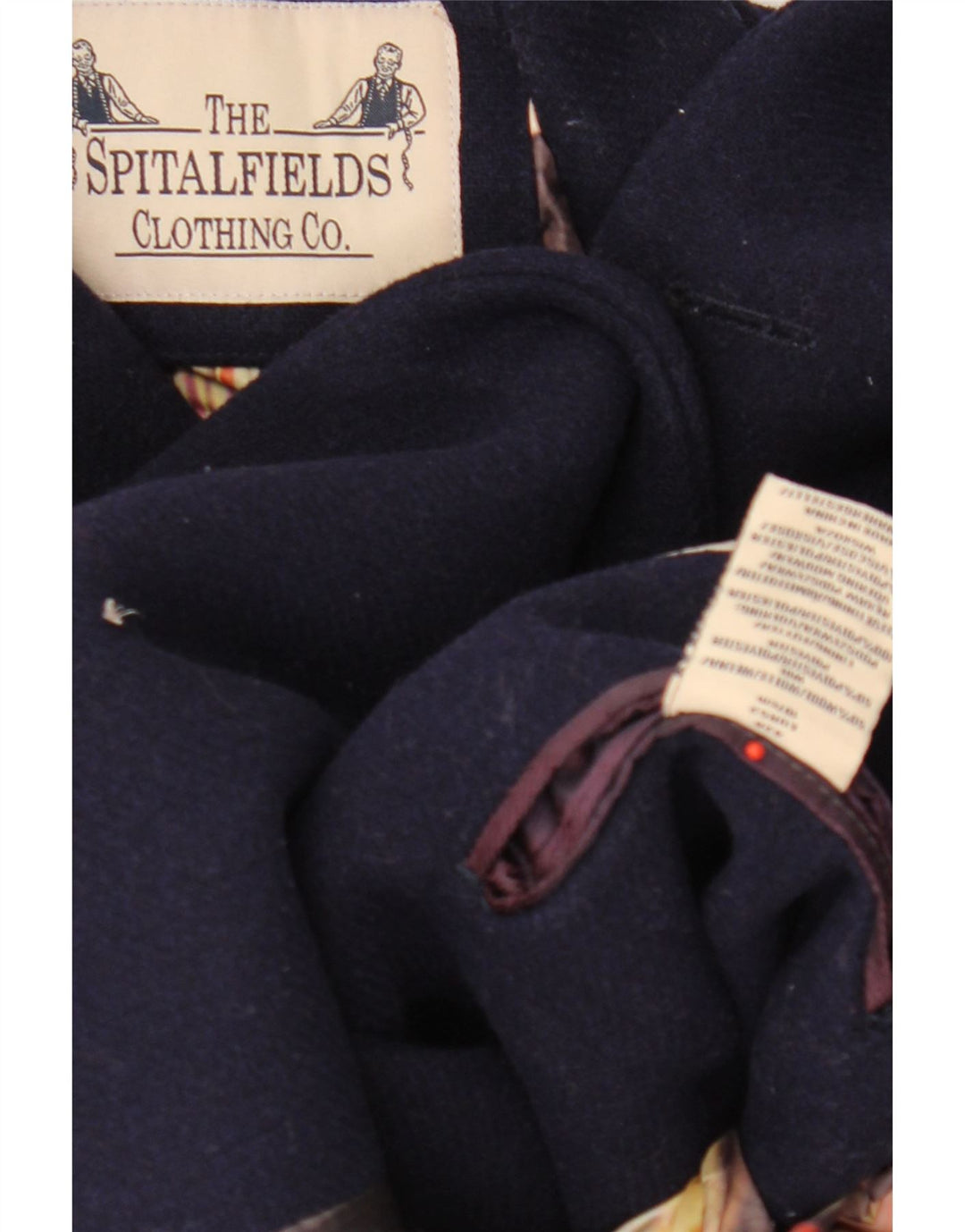 Cappotto vintage da uomo UK 42 XL in lana blu navy