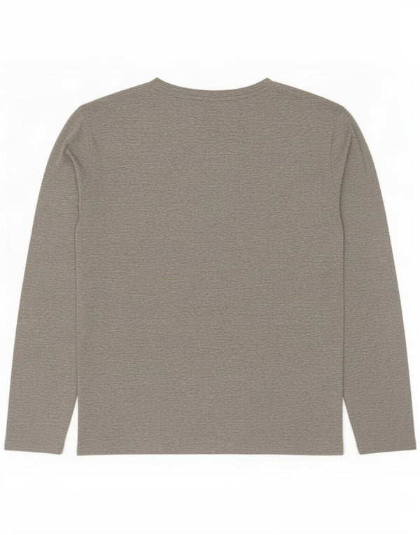 Replay Top da uomo con vestibilità atletica, grafica, manica lunga, XL, grigio chiazzato