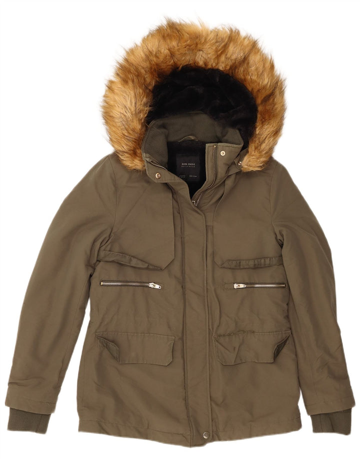 Giacca a vento con cappuccio da donna Zara UK 6 XS Cachi