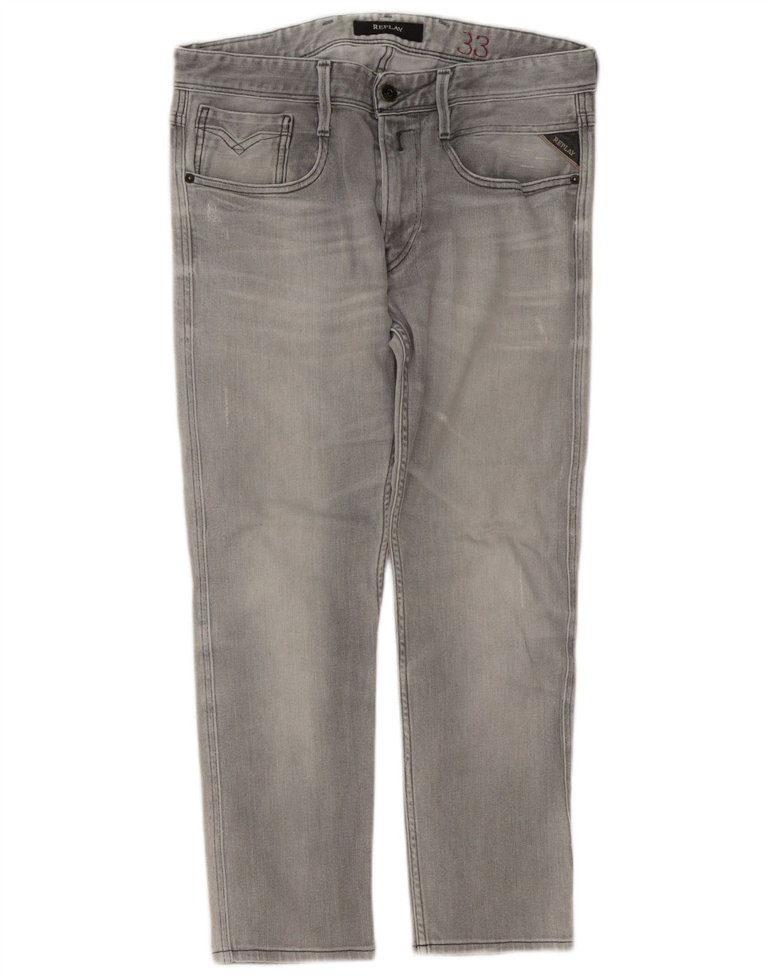 Jeans slim invecchiati da uomo Replay W33 L27 grigi