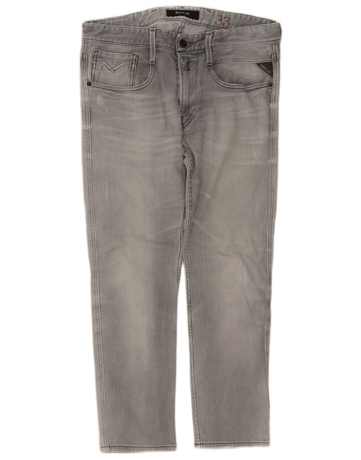 Jeans slim invecchiati da uomo Replay W33 L27 grigi