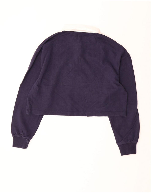 Polo da rugby corta oversize da donna SUPERDRY UK 12 medio blu navy