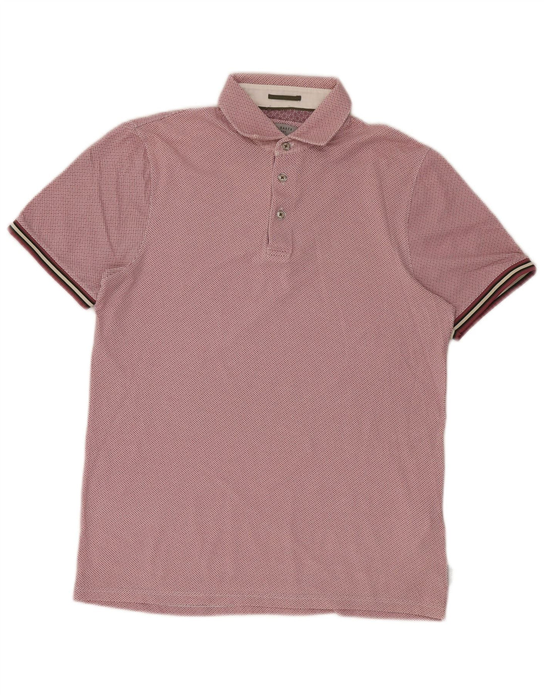 Polo da uomo Ted Baker taglia 2 piccola in cotone maculato rosa