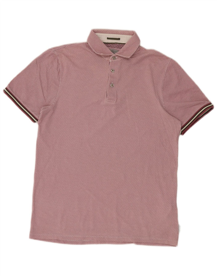 Polo da uomo Ted Baker taglia 2 piccola in cotone maculato rosa