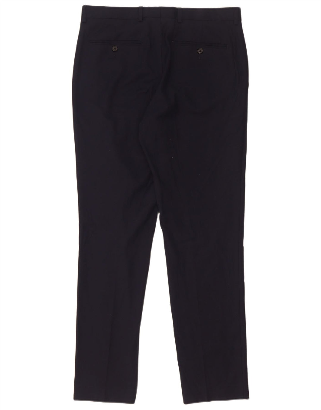 Pantaloni da abito slim fit da uomo Marks & Spencer W32 L31 poliestere blu navy