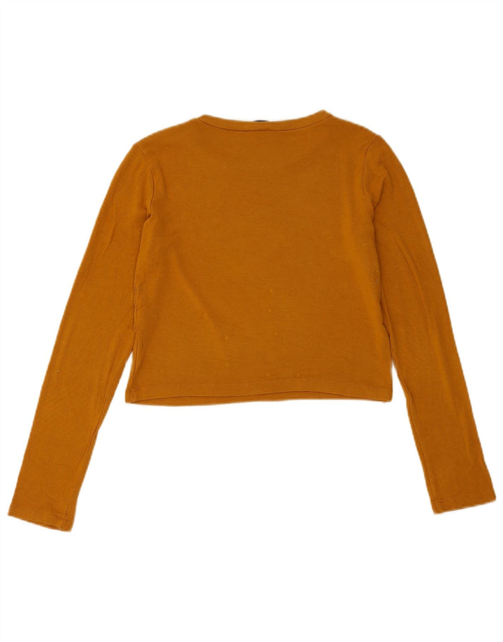 Top corto da donna Zara a maniche lunghe UK 12 Viscosa marrone medio