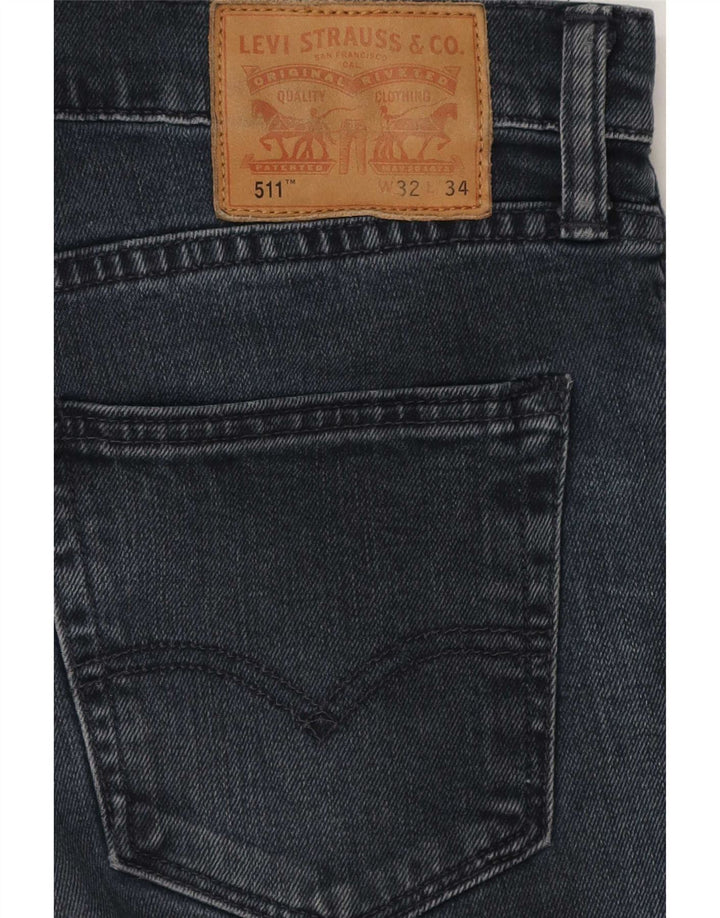 Levi's Uomo 511 Slim Jeans W32 L26 Blu Navy Cotone