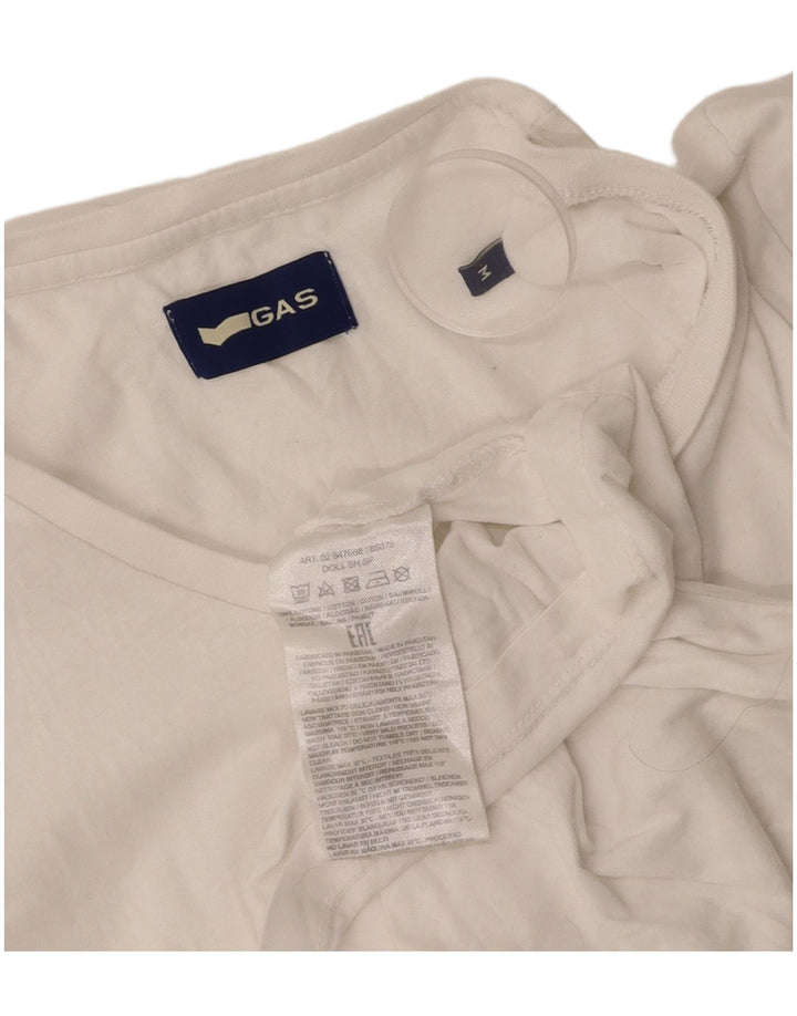 T-shirt da donna GAS Top UK 12 cotone bianco medio