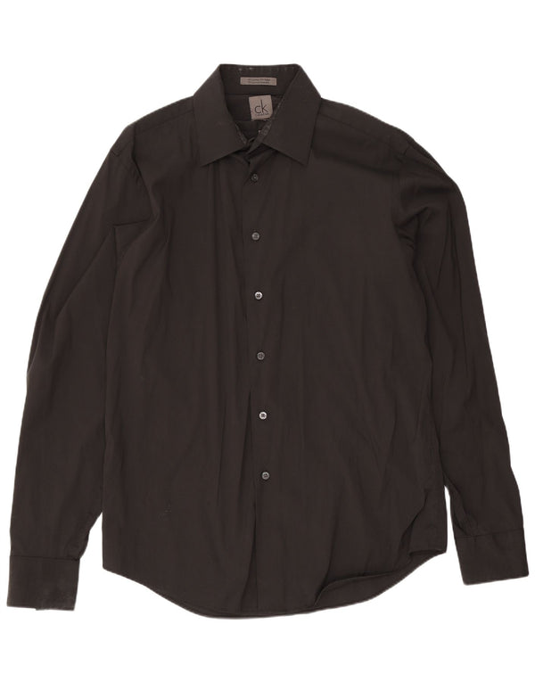 Camicia slim fit da uomo Calvin Klein taglia 40 15 3/4 cotone medio nero
