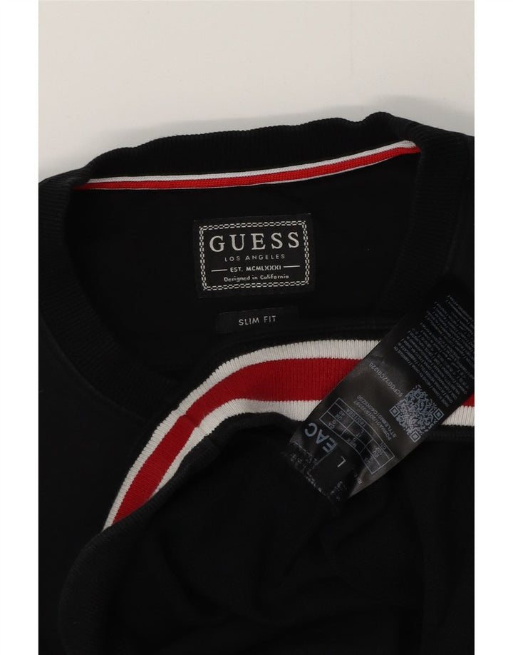 GUESS Felpa da uomo slim fit Felpa UK 40 Medium Black Colourblock