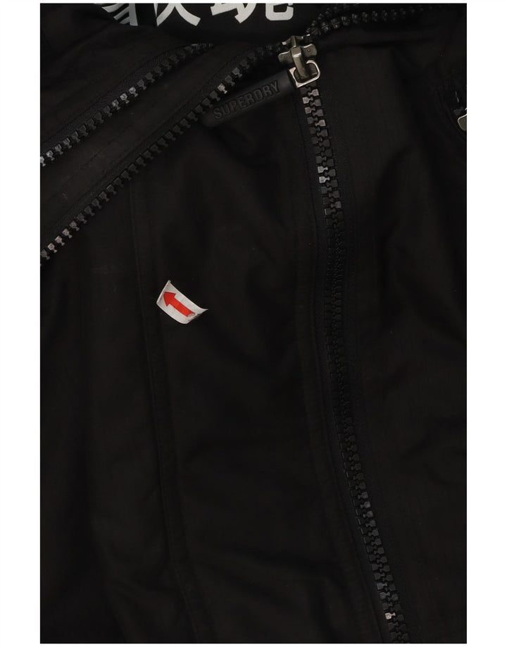 Giacca a vento con cappuccio da uomo Superdry UK 36 Small Poliestere nero
