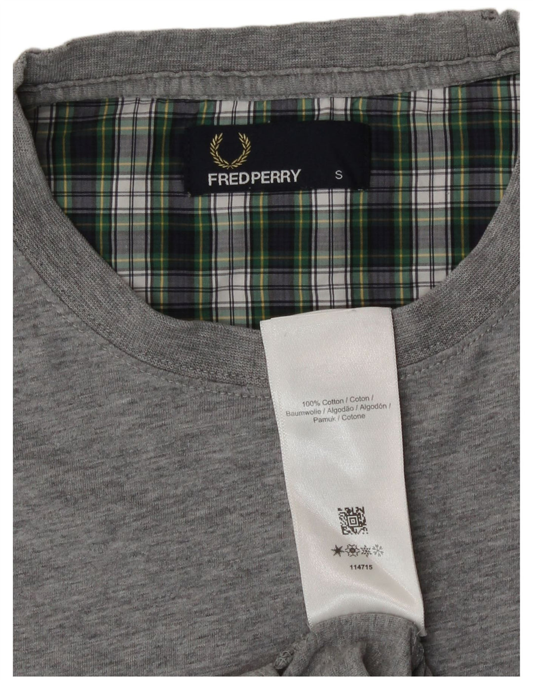 T-shirt da uomo Fred Perry Top piccola in cotone grigio