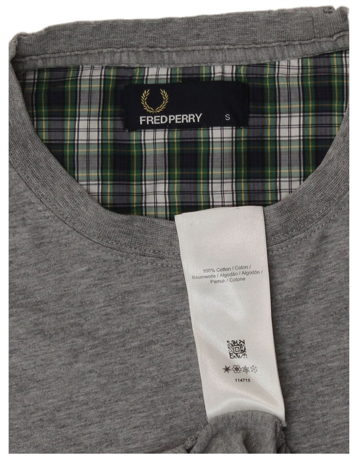 T-shirt da uomo Fred Perry Top piccola in cotone grigio