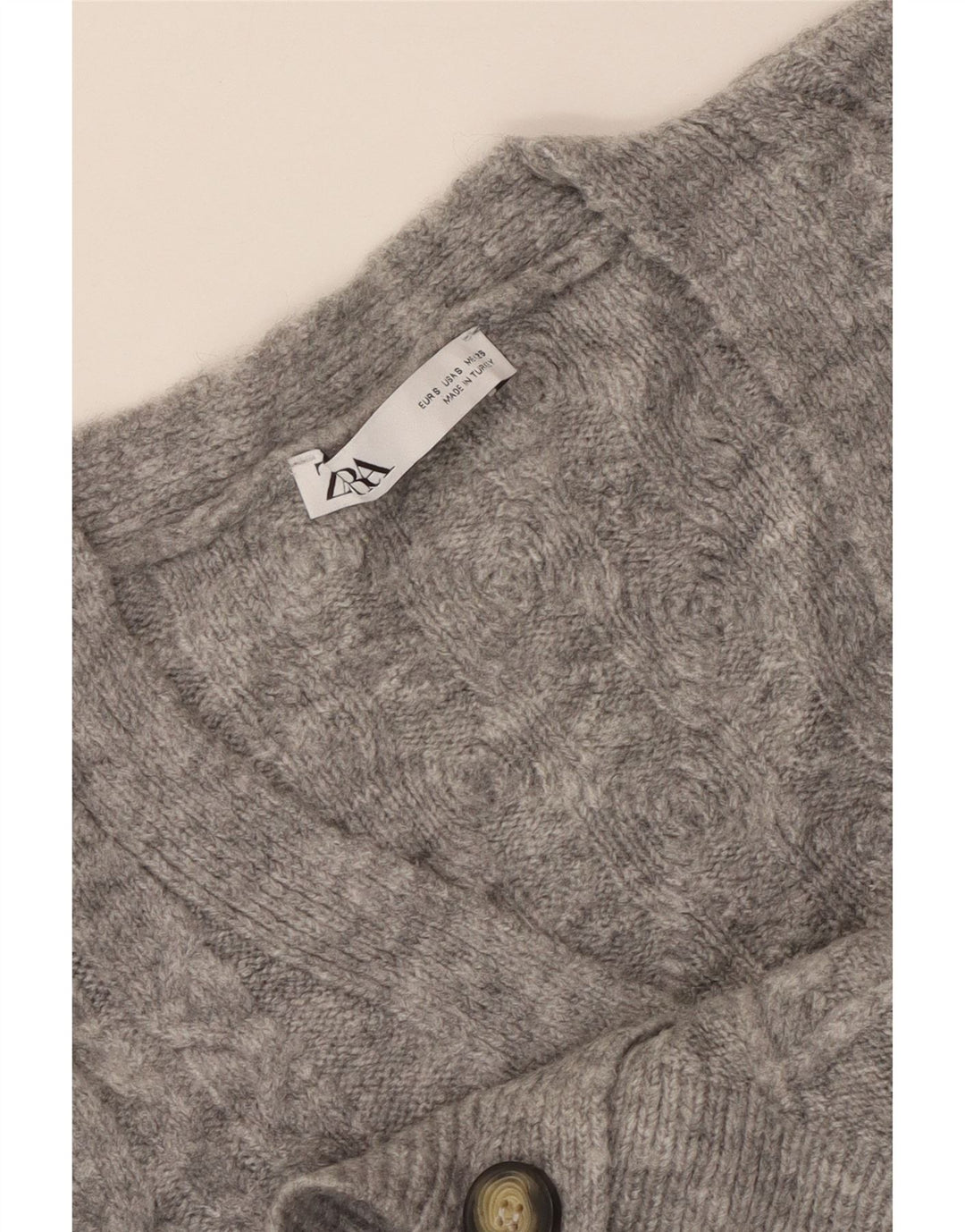Maglione cardigan oversize corto da donna ZARA UK 10 piccolo grigio
