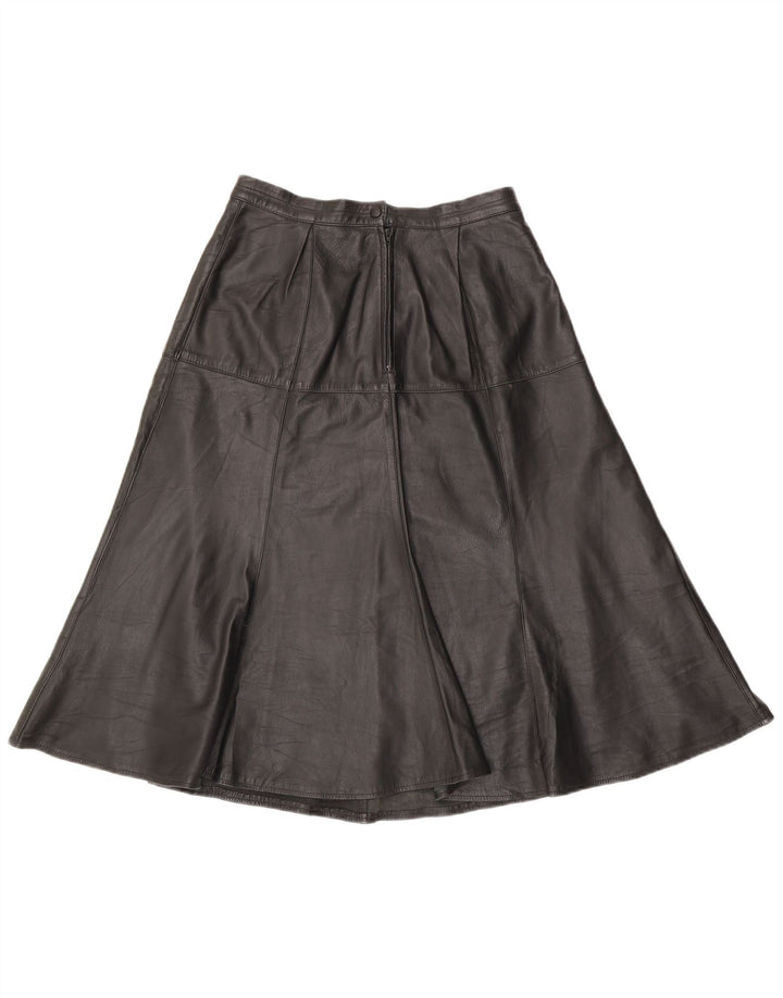 Gonna in pelle vintage da donna W28 media nera