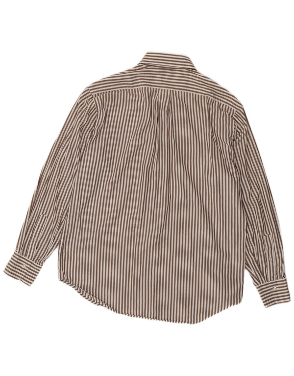 Camicia da uomo Danolis taglia 44 17 1/2 XL cotone a righe marrone