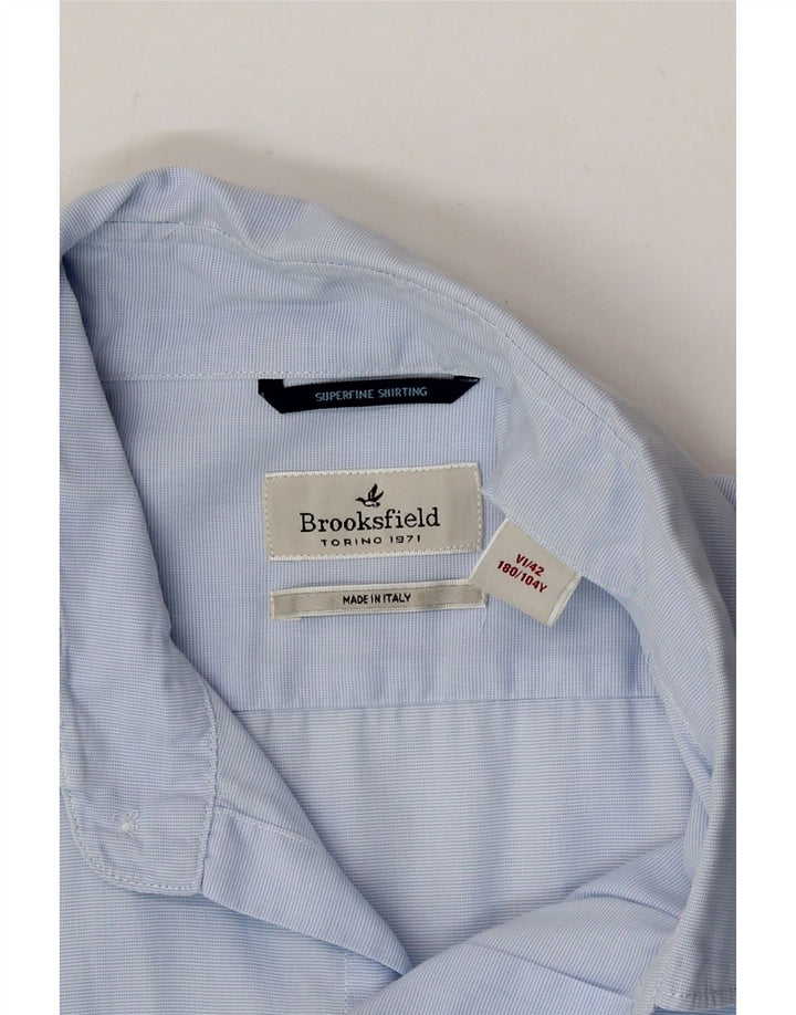 BROOKSFIELD Mens Shirt Size 42 Large Blue Cotton Vintage Brooksfield and Second-Hand Brooksfield from Messina Hembry 