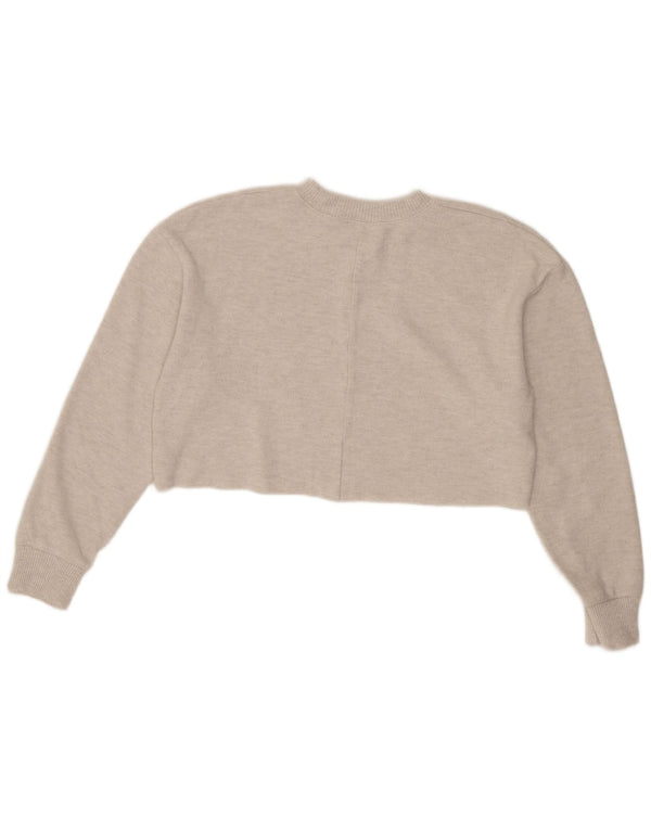 Top corto in camicetta corta da donna Zara UK 14 beige medio