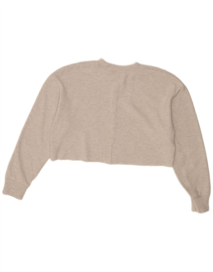 Top corto in camicetta corta da donna Zara UK 14 beige medio