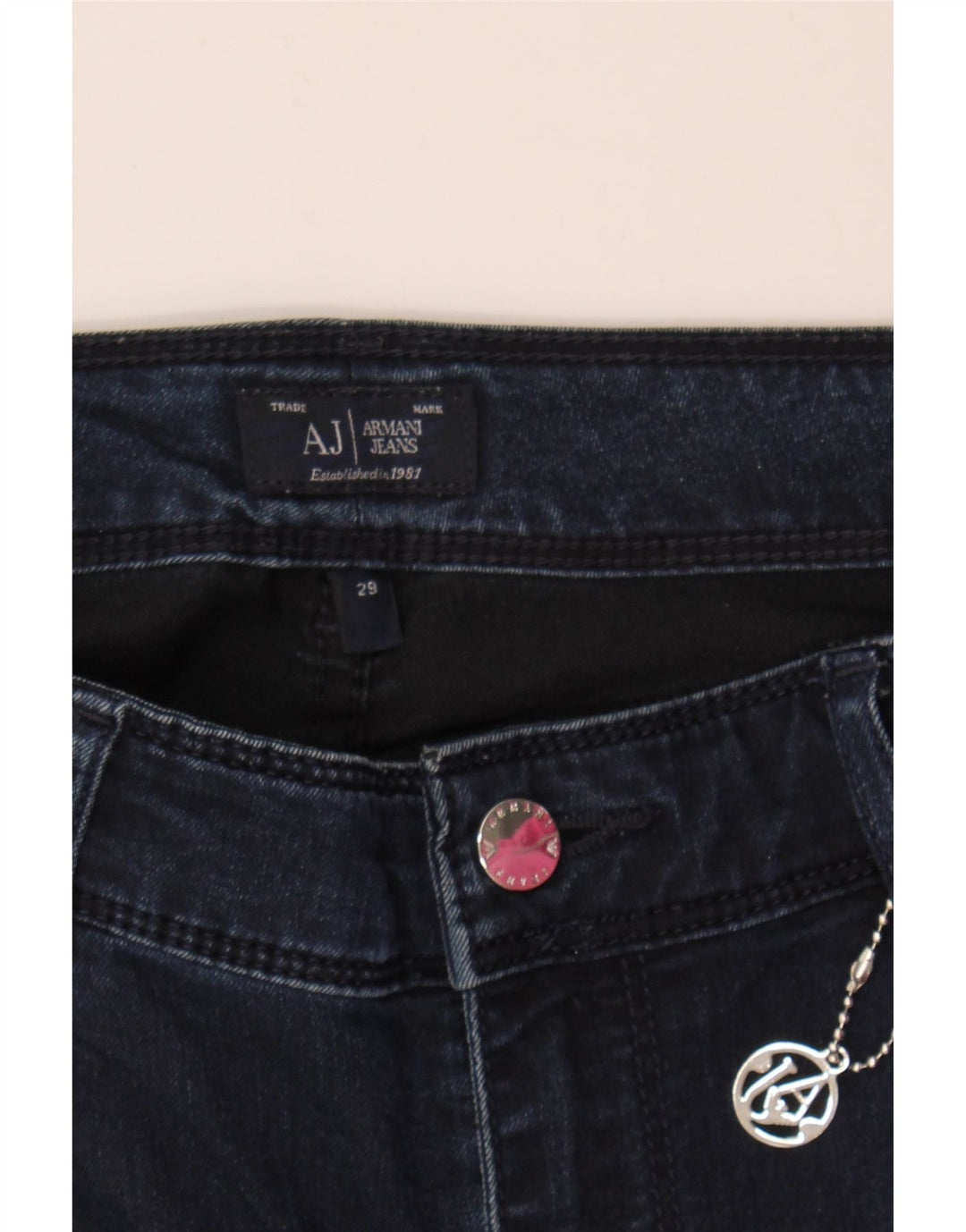 ARMANI Womens Jegging Jeans W29 L26 Navy Blue Cotton Vintage Armani and Second-Hand Armani from Messina Hembry 