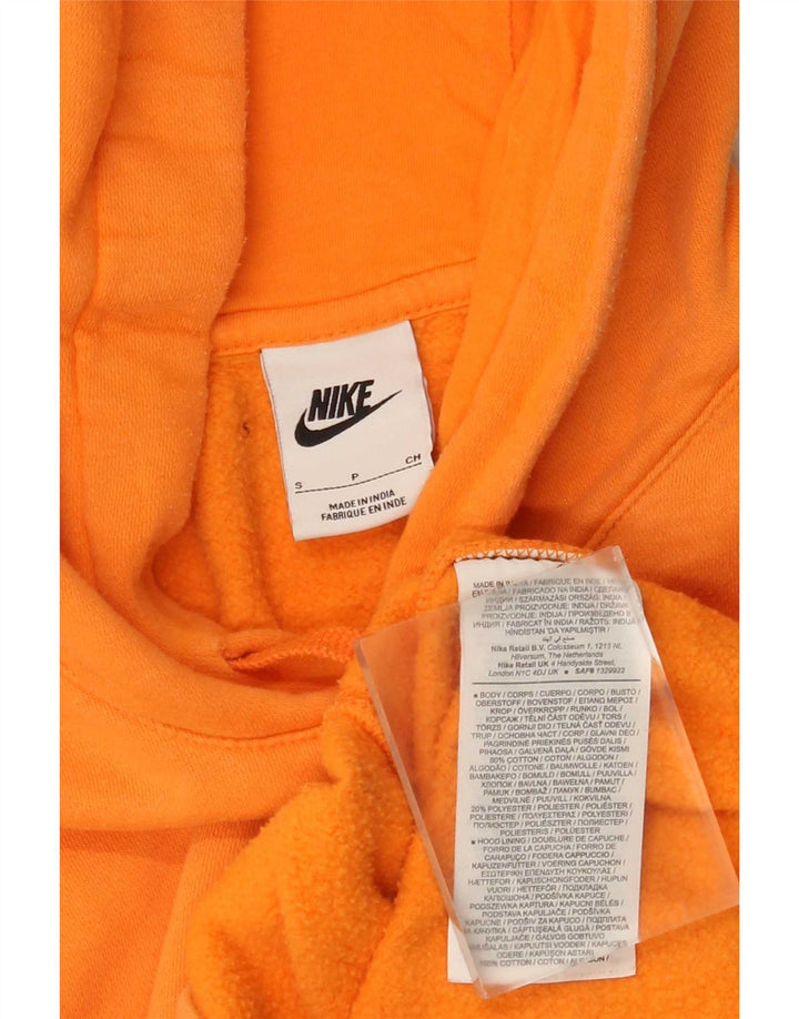 Felpa con cappuccio da uomo Nike Small in cotone arancione