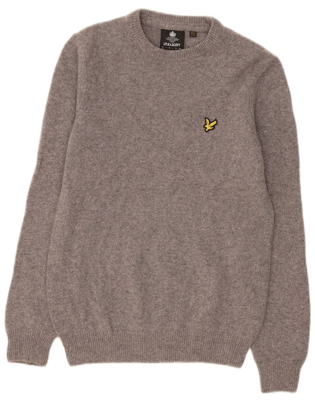 Lyle & Scott Maglione girocollo da uomo in lana grigia XS