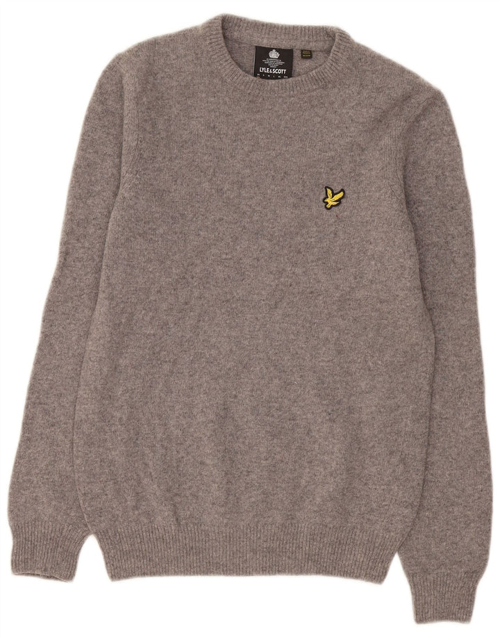 Lyle & Scott Maglione girocollo da uomo in lana grigia XS
