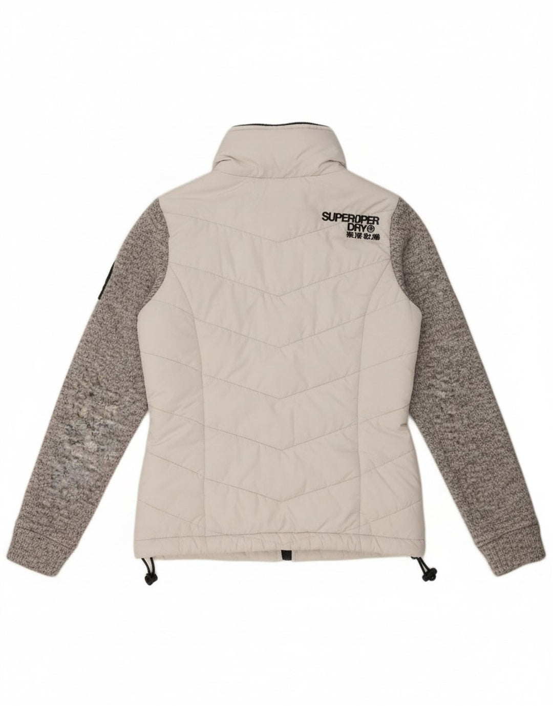 Giacca imbottita con cappuccio da donna Superdry UK 8 Small White Colourblock
