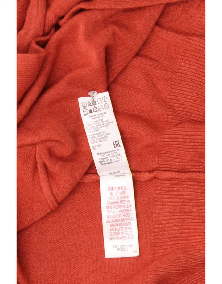 Maglione cardigan aperto da donna Marks & Spencer UK 14 Acrilico marrone medio