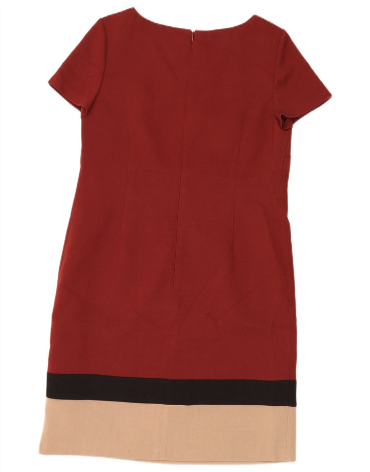 Abito a trapezio da donna Marks & Spencer UK 12 Poliestere color block rosso medio