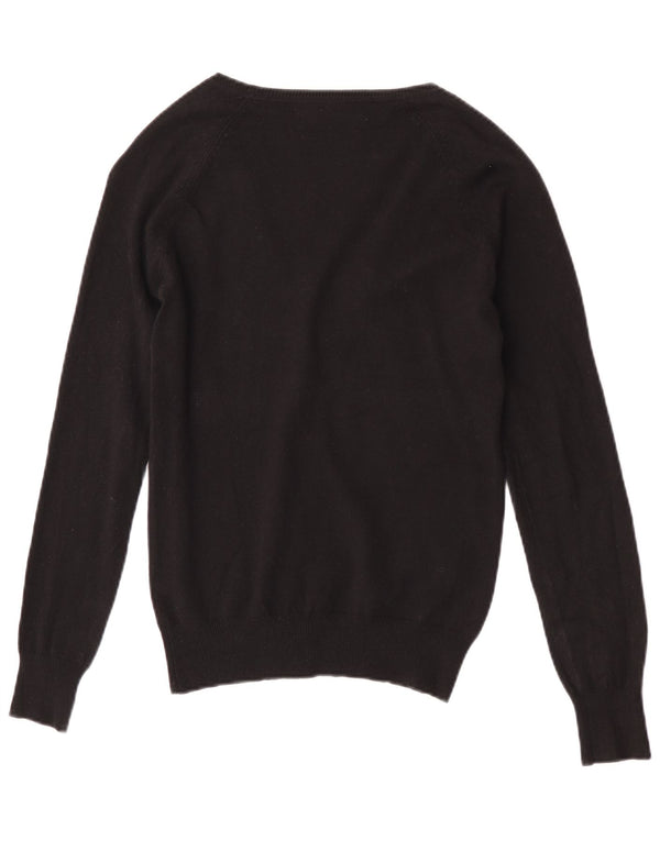 Maglione cardigan da donna Zara UK 12 cotone nero medio