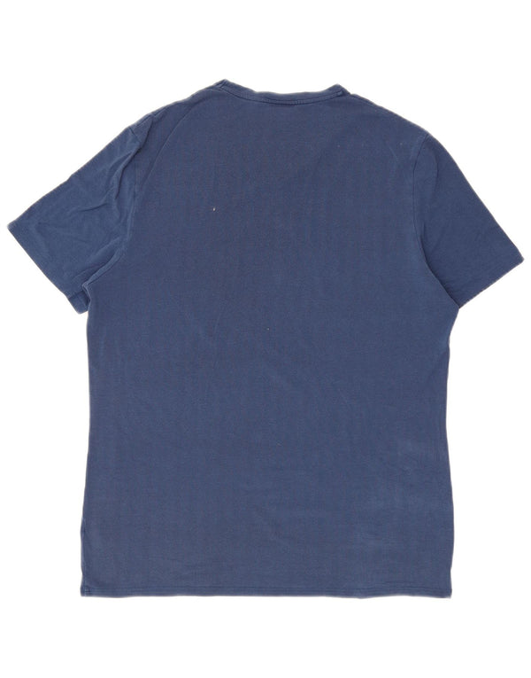 T-shirt Fila da uomo Top XL in cotone a spina di pesce blu
