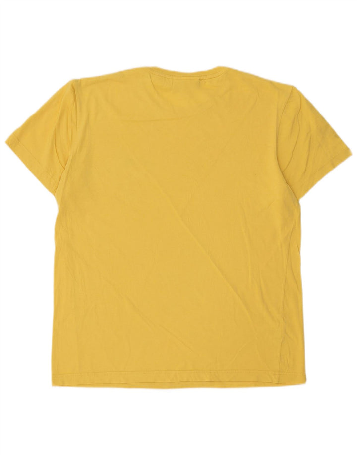 LACOSTE Mens Regular Fit T-Shirt Top Size 4 Medium Yellow Cotton