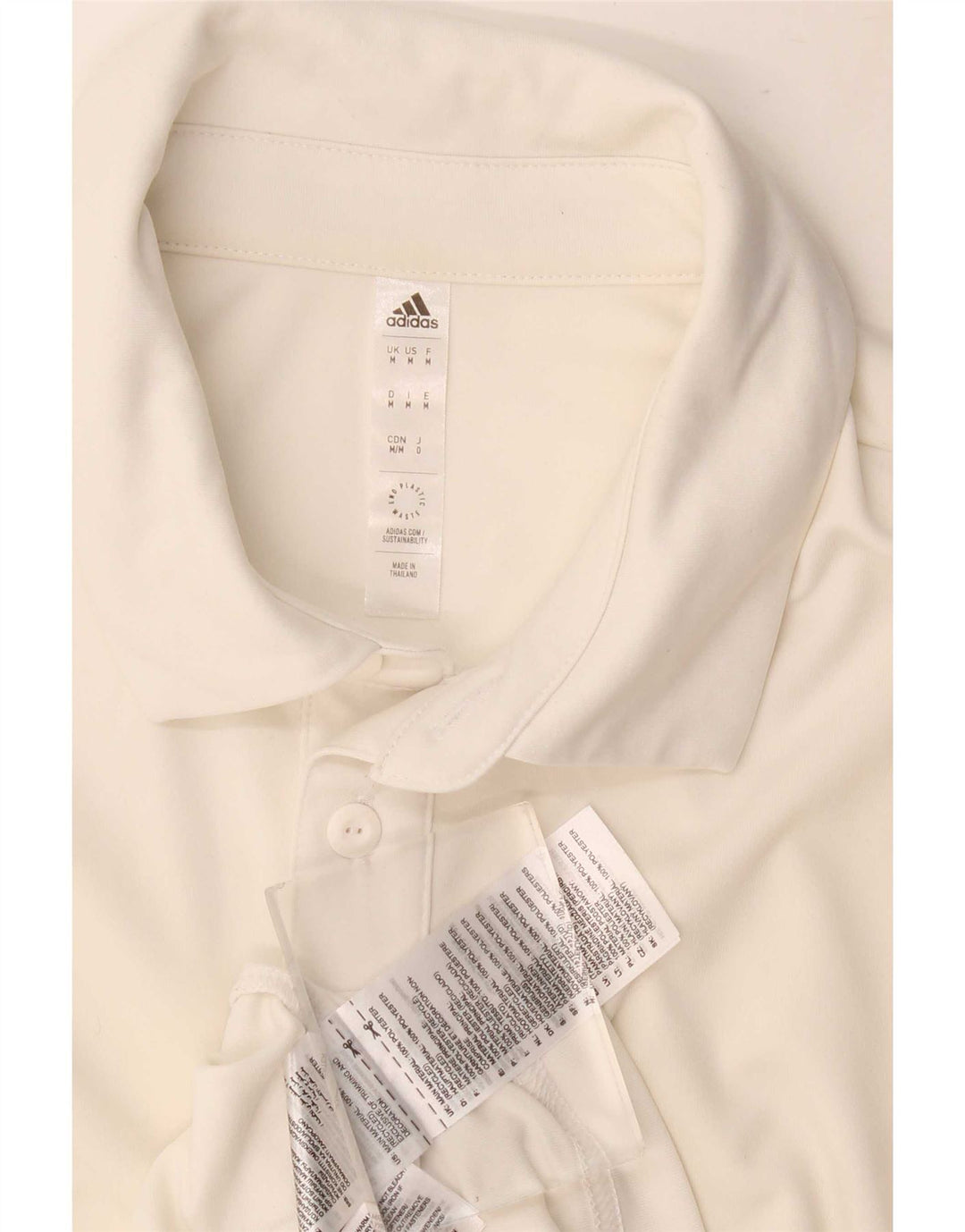 Polo Adidas Aeroready da uomo in poliestere bianco medio