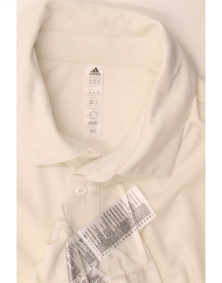 Polo Adidas Aeroready da uomo in poliestere bianco medio