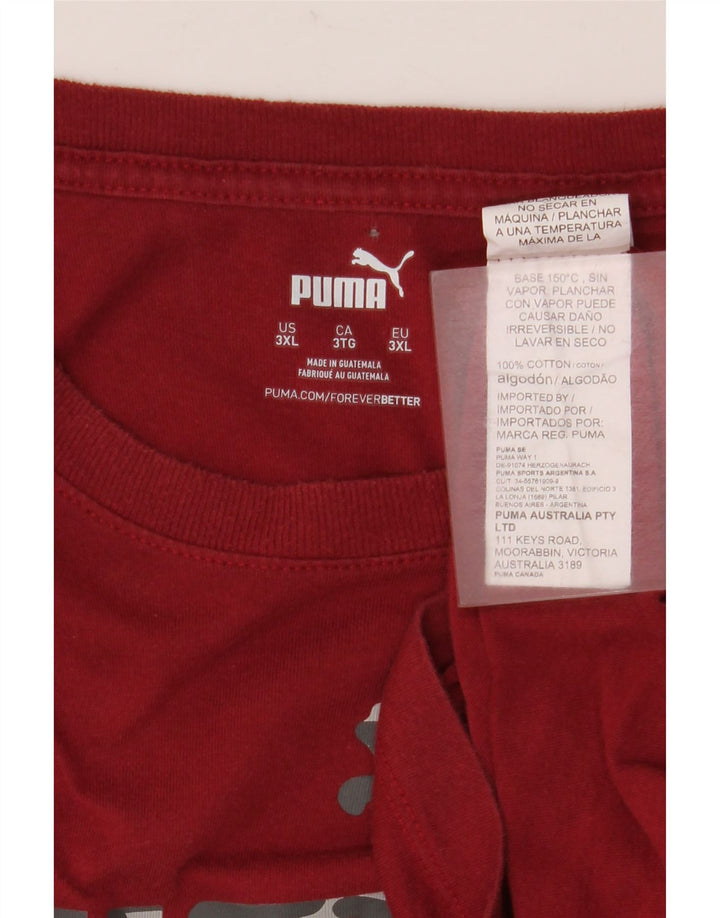 T-shirt grafica da uomo Puma Top 3XL cotone rosso