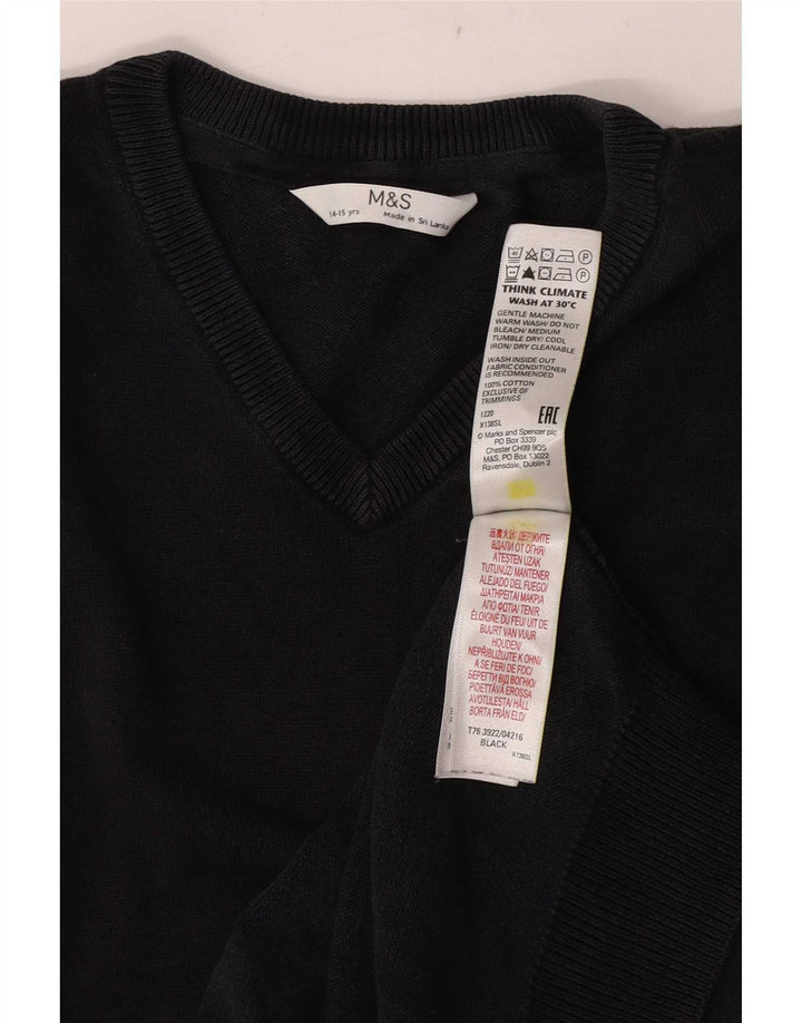 Canotta da ragazzo Marks & Spencer 14-15 anni in cotone nero