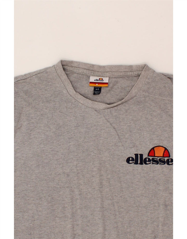 ELLESSE Womens Graphic T-Shirt Top Large Grey Cotton Vintage Ellesse and Second-Hand Ellesse from Messina Hembry 