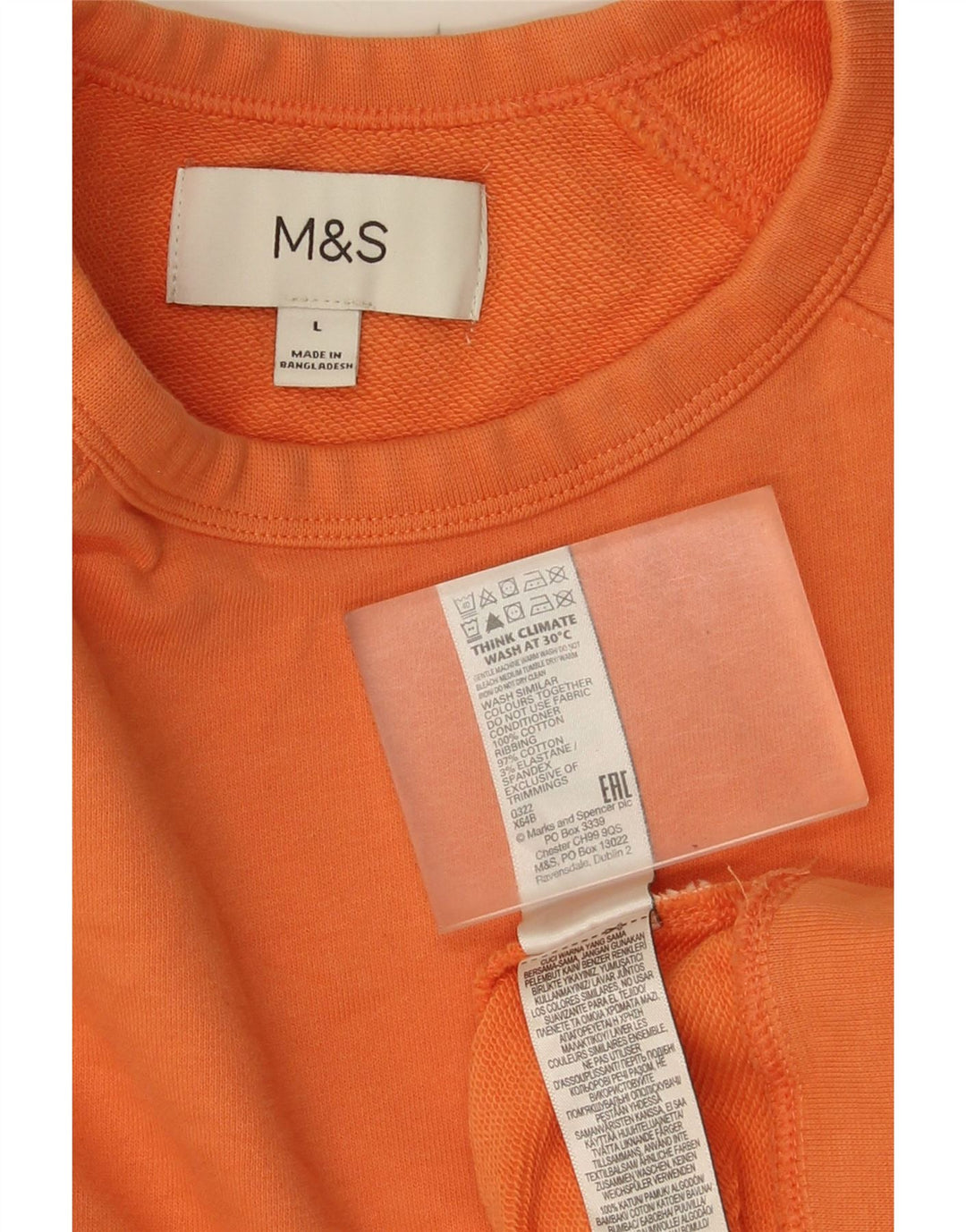 Marks & Spencer Felpa da uomo Maglione grande in cotone arancione