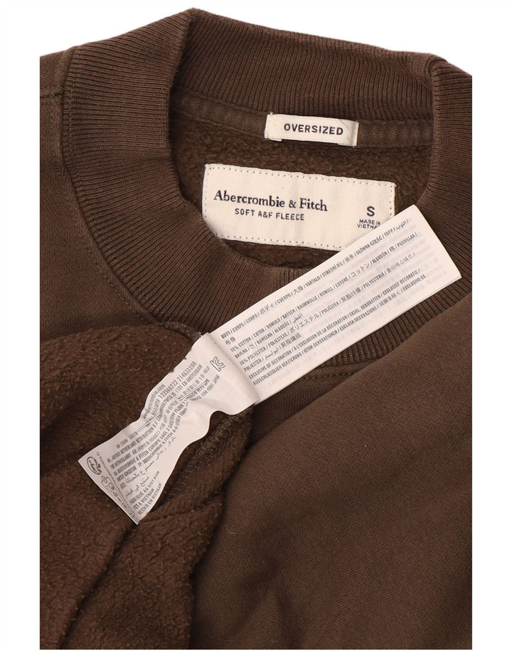 Abercrombie & Fitch Felpa oversize da uomo Maglione piccolo in cotone marrone