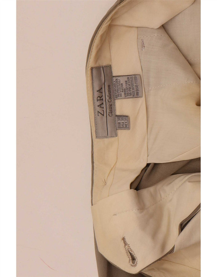 Pantaloni da completo con pegging da uomo Zara EU 38 Small W30 L30 Poliestere grigio