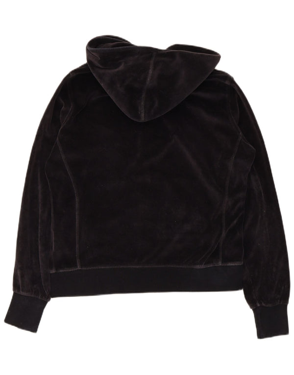 Maglione con cappuccio e zip in velluto da donna Champion UK 16 grande cotone nero