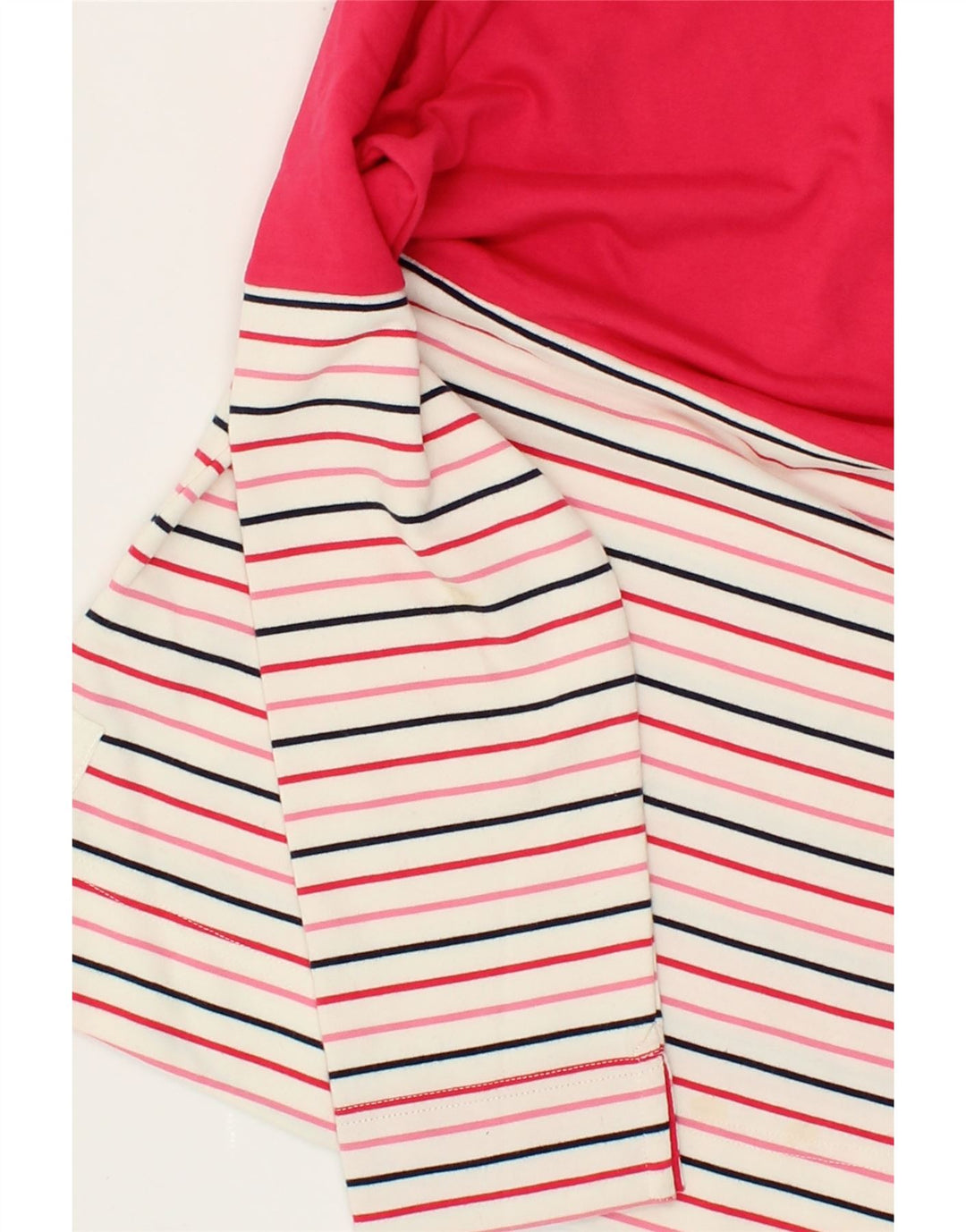 JOULES Womens Button Neck Sweatshirt Jumper UK 10 Small Pink Striped Vintage Joules and Second-Hand Joules from Messina Hembry 