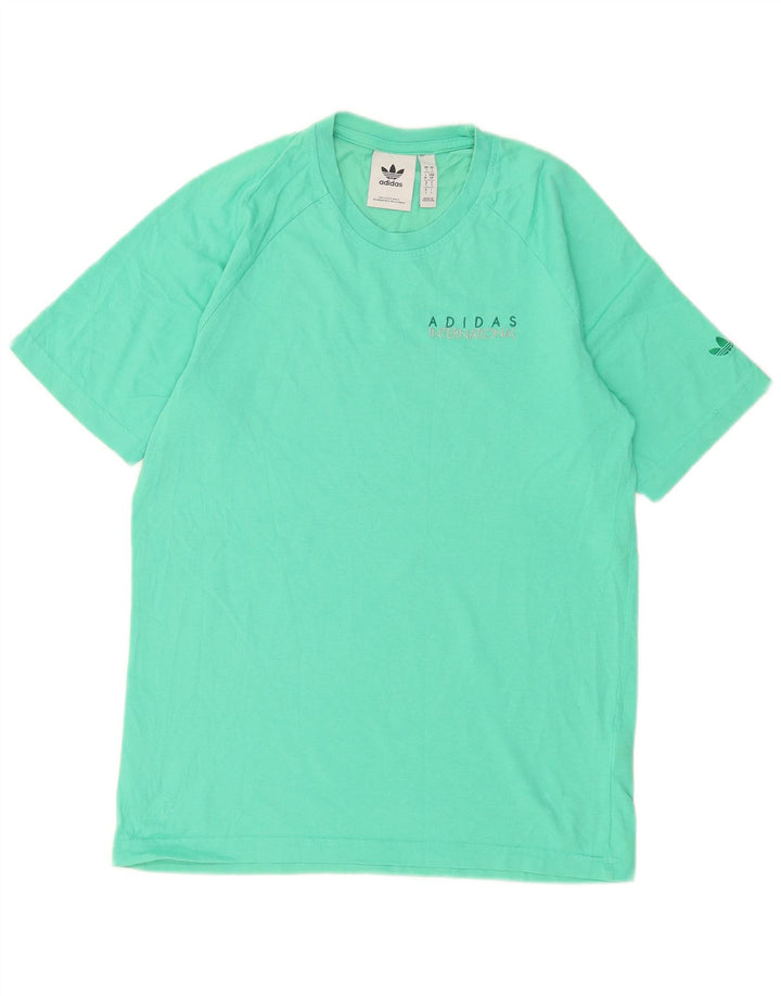 T-shirt grafica da uomo Adidas Top Small in cotone turchese