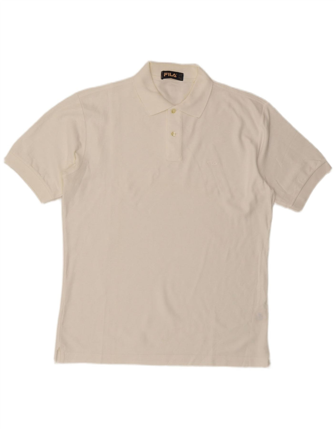 Polo alta da uomo Fila Large in cotone bianco