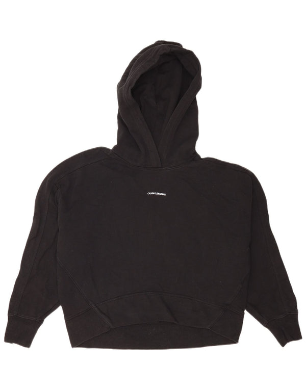 Calvin Klein Jeans da uomo vestibilità ampia con cappuccio maglione piccolo cotone nero