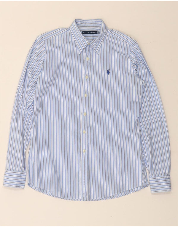 RALPH LAUREN Camicia da donna US 8 Cotone a righe blu medio