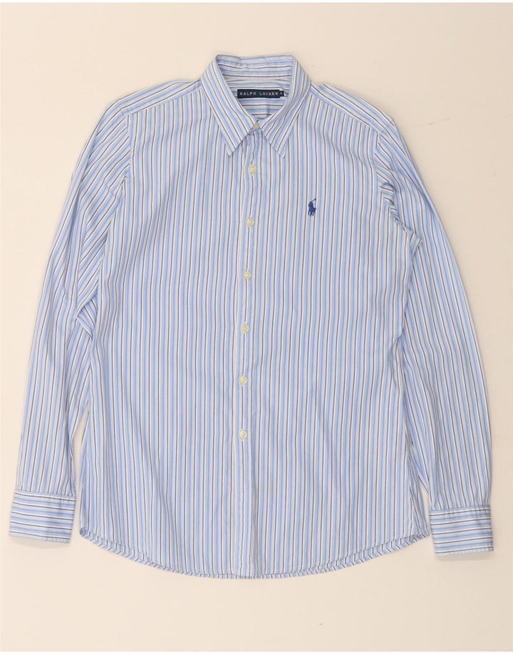 RALPH LAUREN Camicia da donna US 8 Cotone a righe blu medio