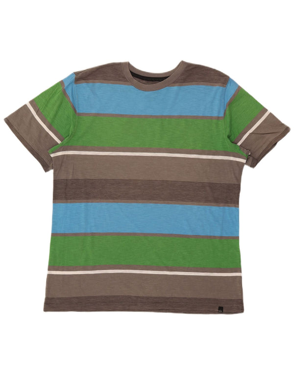 T-shirt da uomo QUIKSILVER Top grande in cotone color block multicolore