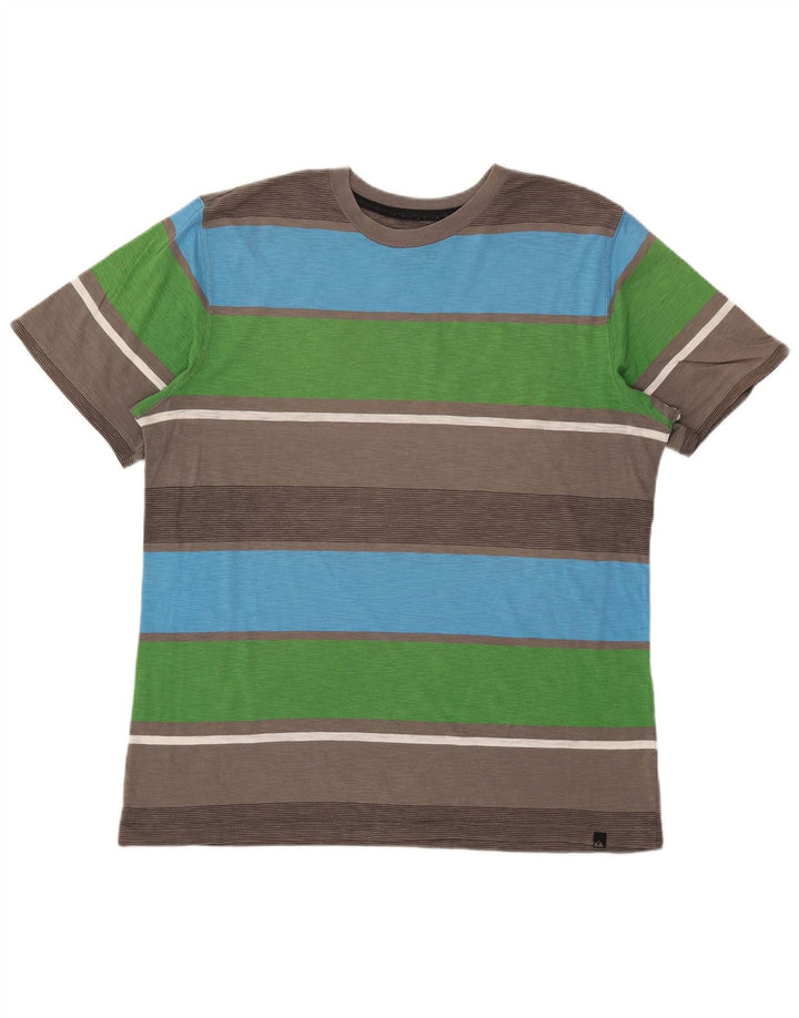 T-shirt da uomo QUIKSILVER Top grande in cotone color block multicolore